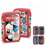 Disney Mickey  filled pencil case with 2 levels