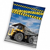 Construction Danger coral fleece polar blanket 130x170cm