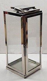 Φανάρι Μεταλλικό Ασημί 18x18x42εκ.