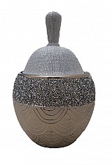 Φοντανιέρα Κεραμική με Καπάκι Ζαχαρί/Ασημί H2548-DJ18C