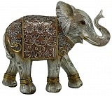 Διακοσμητικό Ελεφαντάκι Πολυεστερικό Ασημί/Χρυσό 24x9x20εκ. LM