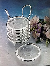 Σετ 6 Γυάλινα Σουβέρ Στρογγυλά