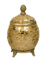 Φοντανιέρα Γυάλινη Με Καπάκι Ανάγλυφο Σχέδιο