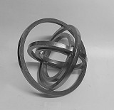 Μεταλλική Ασημί Διακοσμητική Επιτραπέζια Σφαίρα 16x14εκ.