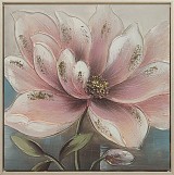 Πίνακας Σε Καμβά Λουλούδι σε Ασημί Κάδρο 42.5x42.5x2.8cm