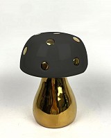 Μανιτάρι διακοσμητικό κεραμικό χρυσό/μαύρο 23cm