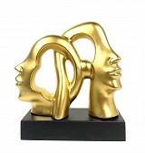 Κεραμικό Χρυσό Ματ Διακοσμητικό Πρόσωπα Σε Προφίλ Σε Βάση 32cm