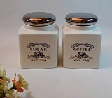 Κεραμικά Βάζα Για Καφέ-Ζάχαρη 2τεμ.