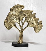 Eπιτραπέζιο Διακοσμητικό Μεταλλικό Χρυσό Δέντρο σε Ξύλινη Βάση 32x7.5x35.5cm