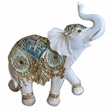 Διακοσμητικός Ελέφαντας Πολυεστερικός Σε Χρυσό /Λευκό 22x10x25cm