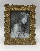 Κορνίζα Polyresin Χρυσή Ανάγλυφη Λουλούδια 22433-57  13×18εκ