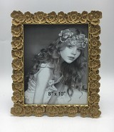 Κορνίζα Polyresin Χρυσή Ανάγλυφη Λουλούδια 22433-81 20×25εκ.