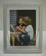 Κορνίζα Γυάλινη Με Ασημί Μεταλλικό Πλαίσιο 10x15cm