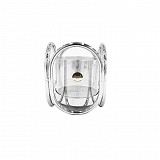 Γυάλινα Κηροπήγια Με Ασημί Μεταλλικές Λεπτομέρειες 12x15cm