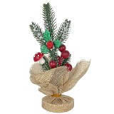 Πουγκί Λινάτσα με Κλωνάρι γκι Μικρό 19cm Xmasfest 1133720