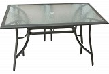 ΤΡΑΠΕΖΙ ΑΛΟΥΜΙΝΙΟΥ ΚΗΠΟΥ ΑΝΘΡΑΚΙ  ΜΕ ΓΥΑΛΙ L145xW85xH73cm- ΔΙΑΤΙΘΕΤΑΙ  ΩΣ ΣΕΤ