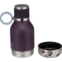 Asobu Dog Bowl Bottle Burgunder 975ml -Μπουκάλι Θερμός 975ml Ανοξείδωτο με Μπωλάκι Σκύλου
