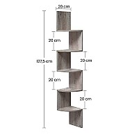 Ράφι Τοίχου Γκρι 20x20x127.5cm VASAGLE  LBC020M01