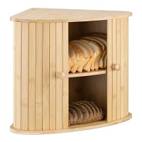 Navaris Ψωμιέρα με Καπάκι από Bamboo σε Καφέ Χρώμα 54972.01