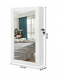 Καθρέφτης Τοίχου/Κοσμηματοθήκη (37x10x67) Songmics JBC51W 37x10x67