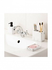 Navaris Σετ Αξεσουάρ Μπάνιου Κεραμικό Λευκό 3τμχ 56458.01