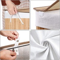 Πτυσσόμενο Καλάθι Απλύτων από Μπαμπού με 3 Χώρους 150 Lt Χρώματος Καφέ Ανοιχτό Songmics LCB091N01