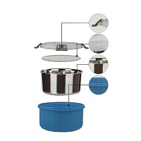 ΦΑΓΗΤΟΔΟΧΕΙΟ ΔΙΠΛΟ ΠΛΑΣΤΙΚΟ-INOX ΜΕ ΚΑΠΑΚΙ ΑΣΦΑΛΕΙΑΣ ΜΠΛΕ 1,10lt ANKOR