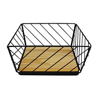 ΦΡΟΥΤΙΕΡΑ ΜΕΤΑΛΛΙΚΗ ΜΑΥΡΗ ΜΕ ΞΥΛΟ 23x23x11εκ. ANKOR