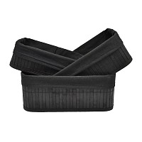 ΚΑΛΑΘΑΚΙΑ ΜΠΑΜΠΟΥ ΣΕΤ 3 ΤΜΧ ΣΕ ΜΑΥΡΟ ΧΡΩΜΑ ΜΕ ΥΦΑΣΜΑ ANKOR