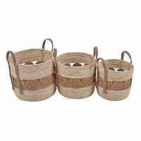 ΣΕΤ 3 ΤΕΜΑΧΙΩΝ ΚΑΛΑΘΙΑ ΨΑΘΙΝΑ ΣΕ ΦΥΣΙΚΟ ΧΡΩΜΑ ΚΥΚΛΟΙ ANKOR
