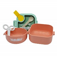 ΦΑΓΗΤΟΔΟΧΕΙΟ ΔΙΠΛΟ ΠΛΑΣΤΙΚΟ ΜΕ ΚΑΠΑΚΙ ΑΣΦΑΛΕΙΑΣ ΚΟΥΤΑΛΙ & ΨΑΛΙΔΙ ΡΟΖ 0,75lt ANKOR