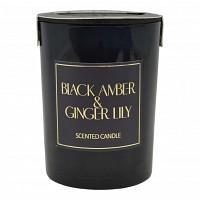 ΑΡΩΜΑΤΙΚΟ ΚΕΡΙ BLACK AMBER & GINGER LILY ΣΕ ΓΥΑΛΙΝΟ ΔΟΧΕΙΟ ΜΕ ΚΑΠΑΚΙ 8x8x10,5εκ. ANKOR