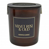 ΑΡΩΜΑΤΙΚΟ ΚΕΡΙ VELVET ROSE & OUD  ΣΕ ΓΥΑΛΙΝΟ ΔΟΧΕΙΟ ΜΕ ΚΑΠΑΚΙ 7x7x7,8εκ. ANKOR