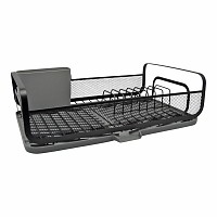 ΠΙΑΤΟΘΗΚΗ ΜΕΤΑΛΛΙΚΗ ΣΕ ΜΑΥΡΟ ΜΑΤ ΧΡΩΜΑ ΜΕ ΓΚΡΙ ΔΙΣΚΟ 43x28x14εκ.ANKOR