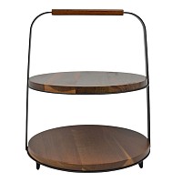 ΕΤΑΖΕΡΑ ΞΥΛΙΝΗ 2 ΟΡΟΦΩΝ ΜΕ ΜΑΥΡΟ ΜΕΤΑΛΛΙΚΟ ΣΚΕΛΕΤΟ 26x26x30,5εκ. ANKOR