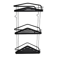 ΡΑΦΙΕΡΑ ΜΠΑΝΙΟΥ ΓΩΝΙΑΚΗ ΤΡΙΠΛΗ ΜΕΤΑΛΛΙΚΗ ΣΕ ΜΑΥΡΟ ΧΡΩΜΑ 22x22x56εκ. ANKOR