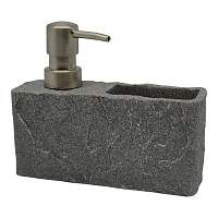 DISPENSER ΠΟΛΥΕΣΤΕΡΙΚΟ ΜΕ ΘΗΚΗ ΚΑΙ ΦΥΣΙΚΗ ΟΨΗ ΠΕΤΡΑΣ ΣΕ ΓΚΡΙ ΧΡΩΜΑ 16,5x5,5x13,8εκ.ANKOR