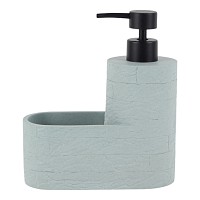 DISPENSER ΠΟΛΥΕΣΤΕΡΙΚΟ ΜΕ ΘΗΚΗ ΚΑΙ ΦΥΣΙΚΗ ΟΨΗ ΠΕΤΡΑΣ ΣΕ ΧΡΩΜΑ MINT ΜΑΤ 16,7x7,7x19εκ.ANKOR