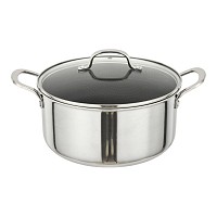 ΚΑΤΣΑΡΟΛΑ ΑΝΟΞΕΙΔΩΤΗ ΜΕ ΓΥΑΛΙΝΟ ΚΑΠΑΚΙ Dmond TRI-PLY 26εκ. ΑΝΤΙΚΟΛΛΗΤΙΚΗ ANKOR  248-26