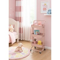 ΜΑΝΑΒΗΣ ΤΡΟΛΕΪ ΜΕΤΑΛΛΙΚΟΣ ΜΕ ΧΕΙΡΟΛΑΒΗ DUSTY PINK 43x36x86 εκ. 815470