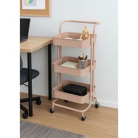 ΜΑΝΑΒΗΣ ΤΡΟΛΕΪ ΜΕΤΑΛΛΙΚΟΣ ΜΕ ΧΕΙΡΟΛΑΒΗ DUSTY PINK 43x36x86 εκ. 815470