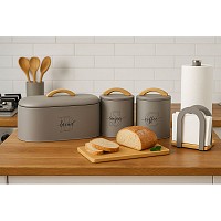 ΒΑΣΗ ΧΑΡΤΙΟΥ ΚΟΥΖΙΝΑΣ ΜΕΤΑΛΛΙΚΗ TAUPE ΜΕ ΜΠΑΜΠΟΥ ΒΑΣΗ 15x15x34εκ.ANKOR  846818