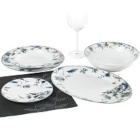 ΣΕΡΒΙΤΣΙΟ ΠΙΑΤΩΝ ΠΟΡΣΕΛΑΝΙΝΟ 20ΤΜΧ ΜΕ ΛΟΥΛΟΥΔΑΤΟ ΣΧΕΔΙΟ ΚΑΙ ΑΣΗΜΙ ΜΠΟΡΝΤΟΥΡΑ ANKOR R11758-20