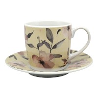 ANKOR Σετ Φλυτζανιών Καφέ 110ml Πορσελάνης με Φλοράλ Σχέδιο , Κομψό & Ρομαντικό 848409