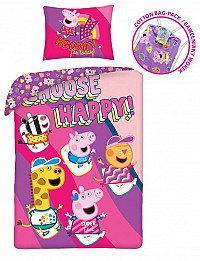 Peppa Pig Happy bed linen cover 140×200cm, 70×90 cm