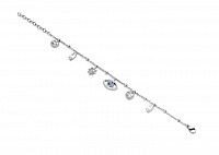 Victoria Silver-colored stone eye bracelet
