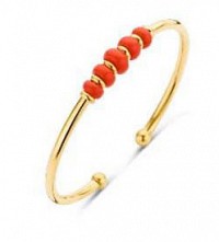 Victoria Gold-colored bracelet with red beads