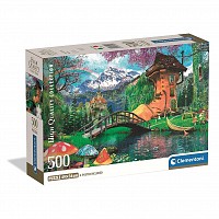 Horses Old Shoe House Fairytale House 500 pcs Compact Puzzle Clementoni  CMC35596