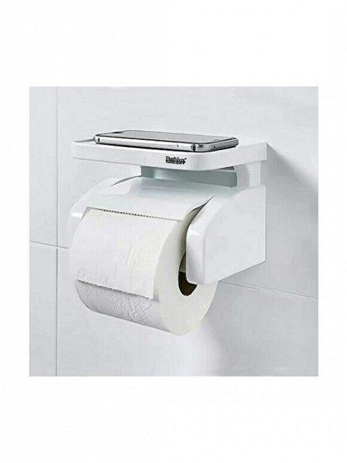 Bathlux 30127 Χαρτοθήκη Επιτοίχια Πλαστική με Βεντούζα Λευκή