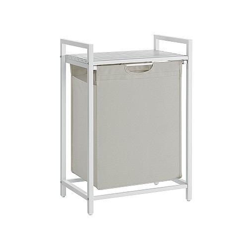 Vasagle Καλάθι Απλύτων Μεταλλικό 50x33x72cm Λευκό BLH101W01